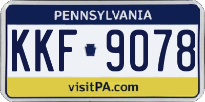PA license plate KKF9078