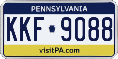PA license plate KKF9088
