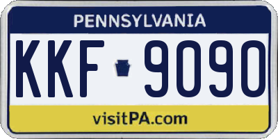 PA license plate KKF9090