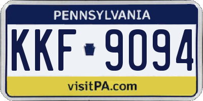 PA license plate KKF9094