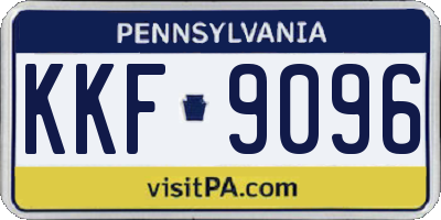 PA license plate KKF9096
