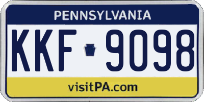 PA license plate KKF9098