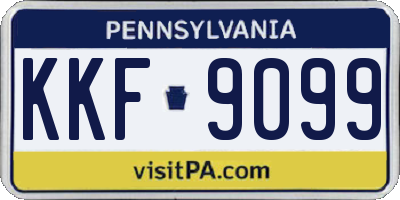 PA license plate KKF9099