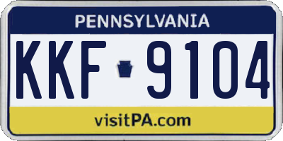 PA license plate KKF9104