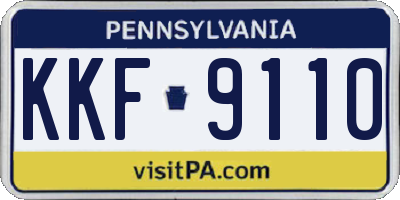 PA license plate KKF9110