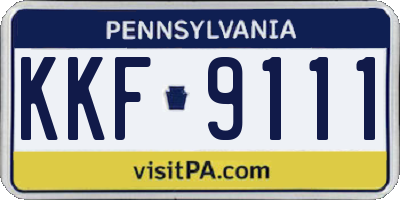 PA license plate KKF9111