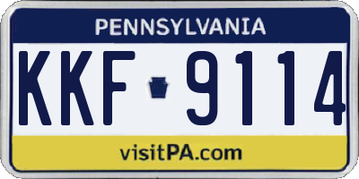 PA license plate KKF9114