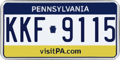 PA license plate KKF9115