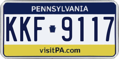 PA license plate KKF9117