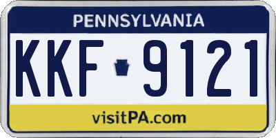 PA license plate KKF9121