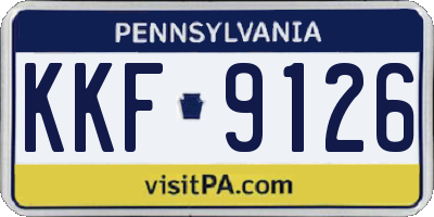 PA license plate KKF9126