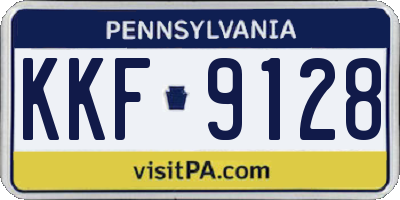PA license plate KKF9128
