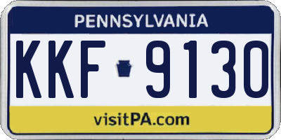 PA license plate KKF9130