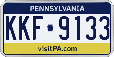 PA license plate KKF9133
