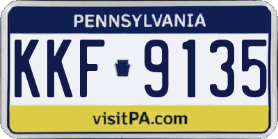 PA license plate KKF9135
