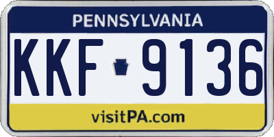 PA license plate KKF9136