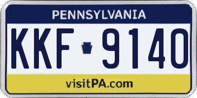 PA license plate KKF9140