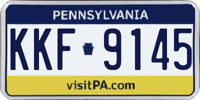 PA license plate KKF9145