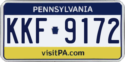 PA license plate KKF9172