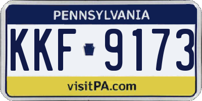 PA license plate KKF9173