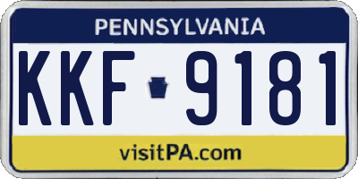 PA license plate KKF9181