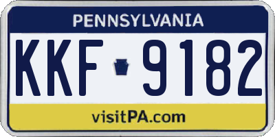 PA license plate KKF9182