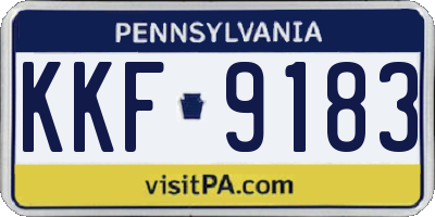 PA license plate KKF9183