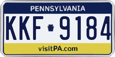 PA license plate KKF9184
