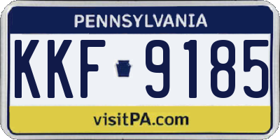 PA license plate KKF9185