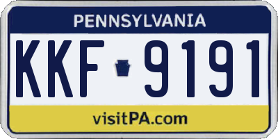PA license plate KKF9191