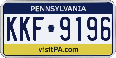 PA license plate KKF9196