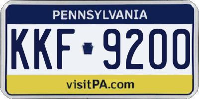 PA license plate KKF9200