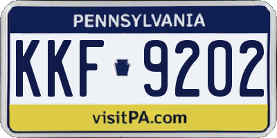 PA license plate KKF9202