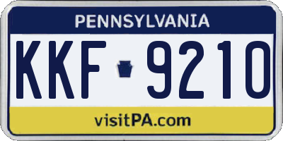 PA license plate KKF9210