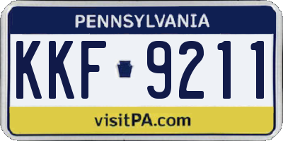 PA license plate KKF9211