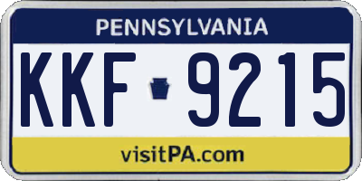 PA license plate KKF9215