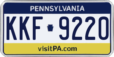 PA license plate KKF9220