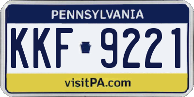 PA license plate KKF9221