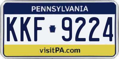 PA license plate KKF9224