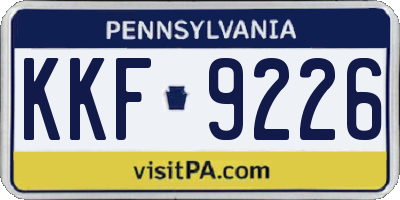 PA license plate KKF9226