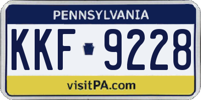 PA license plate KKF9228