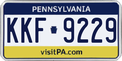PA license plate KKF9229