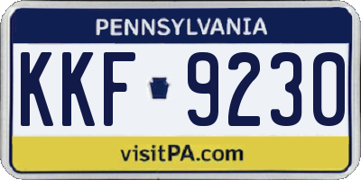 PA license plate KKF9230