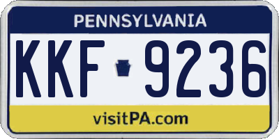 PA license plate KKF9236