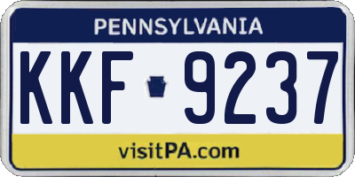 PA license plate KKF9237