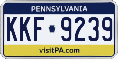 PA license plate KKF9239