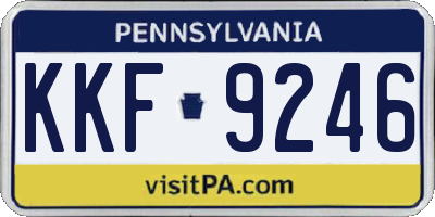 PA license plate KKF9246