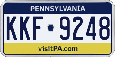 PA license plate KKF9248