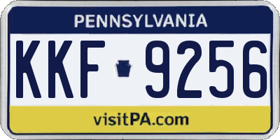 PA license plate KKF9256
