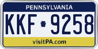 PA license plate KKF9258
